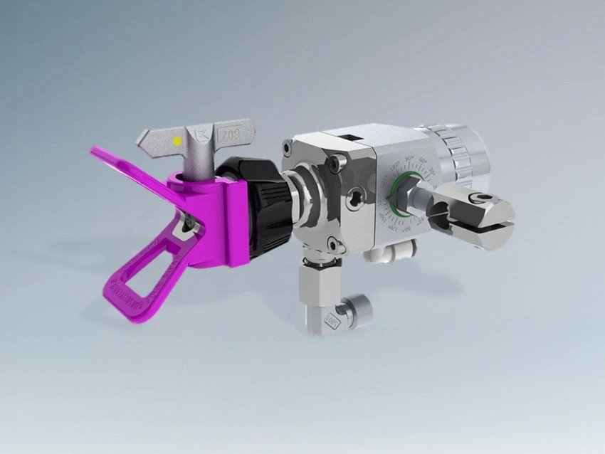 Automatic airless spray guns are suitable for high pressure paint application.